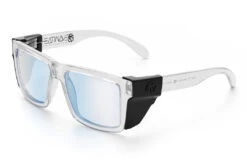 VISE Z87 Sunglasses Vapor Clear Frame: Blue Light Blocking Lens -Heat Wave Visual Clear Clear Blue Light Angle Black