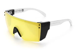 Lazer Face Glasses: HI-VIS YELLOW Z87 -Heat Wave Visual Clear Hi Vis Yellow Angle Black
