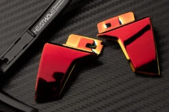 Performance Lazer Face Sunglasses: Red/Orange Z87+ -Heat Wave Visual lazer red